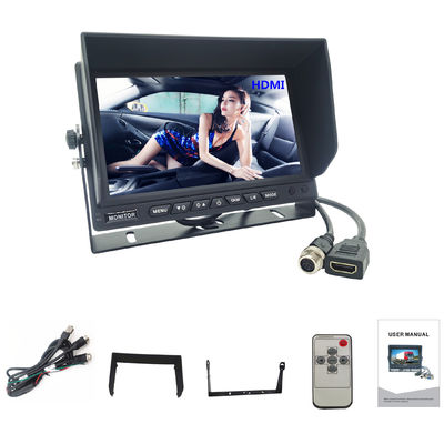 Monitores de TV de carro de 7 polegadas de alta resolução 1024x600 com conector HDMI para MDVR