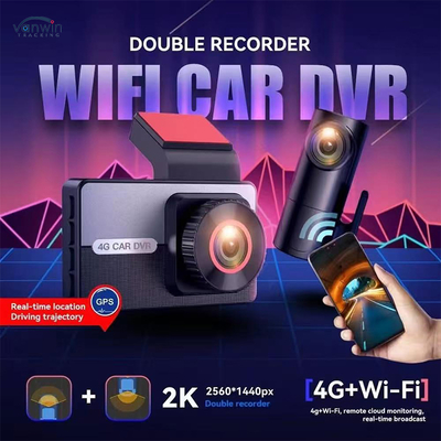 Dash Cam 2K 4G Dual Lens Dash Camera Night Vision Car Black Box DVR para direção de carro