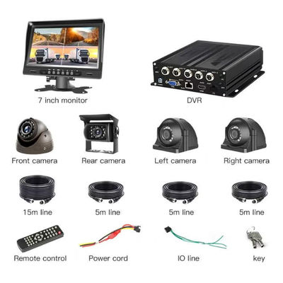 DVR Móvel 1080P 4CH com Sistema de Câmera CCTV Veicular para Caminhão com SIM 4G, WiFi e GPS