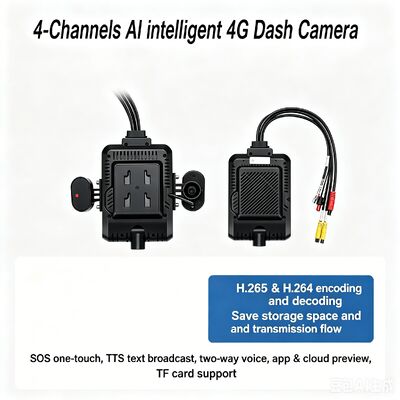 24V 4CH AI Dash Cam Kit Câmera de Segurança de Veículo DVR com DMS ADAS BSD Câmera lateral para caminhão / ônibus