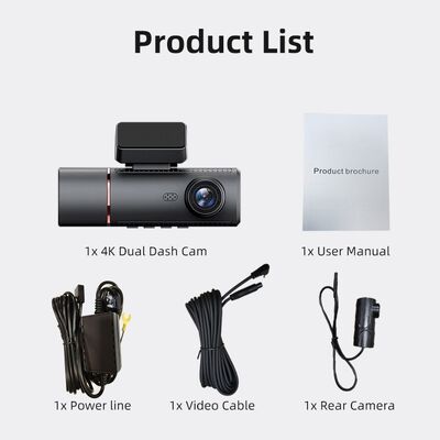 4K Dashcam avançada de direção assistida GPS ADAS DMS com suporte WIFI para monitoramento de estacionamento