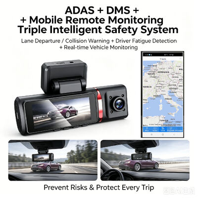 3 canais HD DVR Dash Cam 4G 4K Frente 1080P Cabina traseira GPS rastreamento ADAS DMS 24/7 Monitor de estacionamento para a segurança da frota