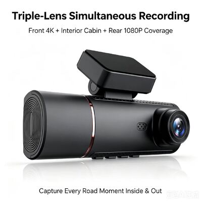 3 canais HD DVR Dash Cam 4G 4K Frente 1080P Cabina traseira GPS rastreamento ADAS DMS 24/7 Monitor de estacionamento para a segurança da frota