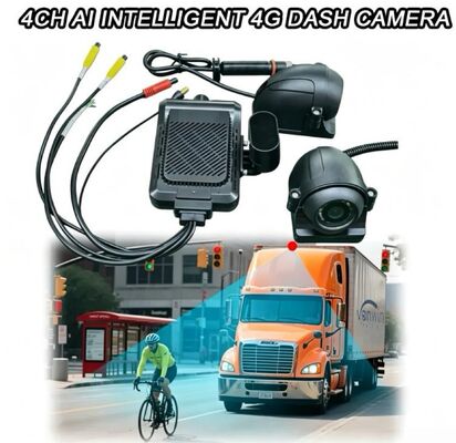Dash Cam 4CH ADAS DMS Recorder de vídeo automático com 4G GPS WIFI câmera magnética para caminhão