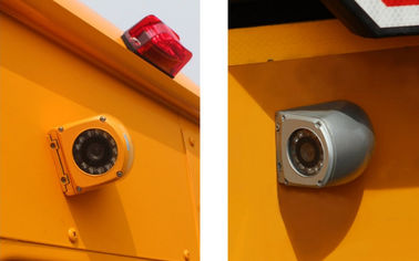 Opinião lateral impermeável do CCD 700TVL da câmara de vigilância do CCTV do metal amarelo para o ônibus/caminhão