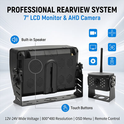 Sistema de câmera de backup para carro AHD 1080P sem fio 9 "Sistema de estacionamento com monitor de câmera retrovisora