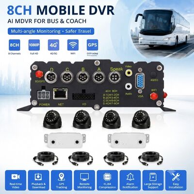 AI Mobile DVR com câmera de contagem de passageiros para sistema de vigilância de frota de ônibus