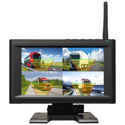 Sistema de Câmera Magnética Sem Fio Plug and Play 1 - 4CH 720P com Monitor de 7" Alarme BSD Recarregável para Caminhão RV Trailer Máquinas Agrícolas
