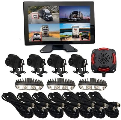 Sistema de Monitoramento de Segurança para Empilhadeiras com 4 Canais AI BSD, Câmera/display 1080P e Luz de Alarme LED/adequado para Maquinário Pesado