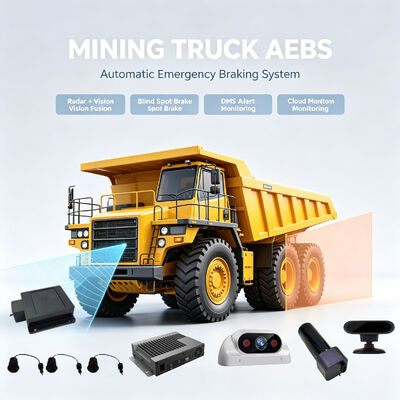 Sistema de travagem de emergência de segurança do camião de mineração AEBS Frente e traseiro BSD Aviso de ponto cego DMS Monitoramento da fadiga do condutor