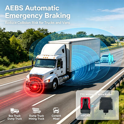 DVR de CCTV Veicular 4G com Sistema de Frenagem Automática de Emergência (AEBS) Integrado ADAS+DSM+BSD Segurança Ativa para Caminhões e Ônibus