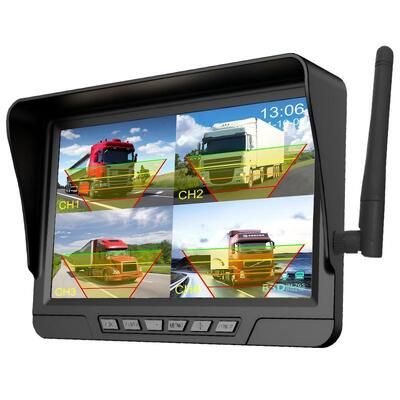 Kit de Câmera de Trator Sem Fio Plug and Play de 2 Canais – Monitor de 7” IP68 com Visão Noturna, BSD e Design Resistente a Vibrações