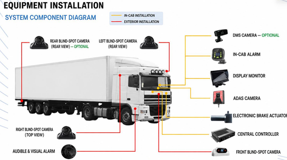 Sistema AEBS com Radar de Onda Milimétrica de 77GHz ADAS + DMS e Conectividade 4G/5G para Telemática de Frota