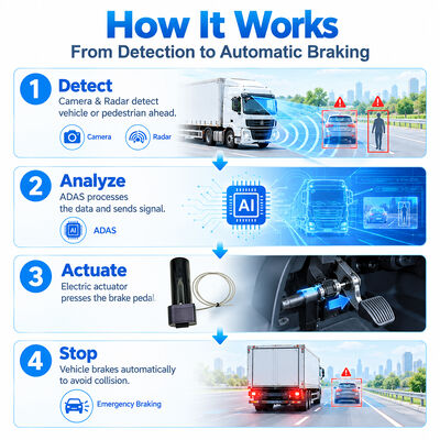 Sistema AEBS de Frenagem Automática de Emergência com Radar de Onda Milimétrica de 77GHz ADAS + DMS e Rastreamento GPS 4G para Segurança Veicular
