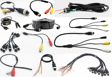 FCC DC12V do adaptador de 15M M12 4 PIN Camera Video Cable RCA para o sistema de MDVR