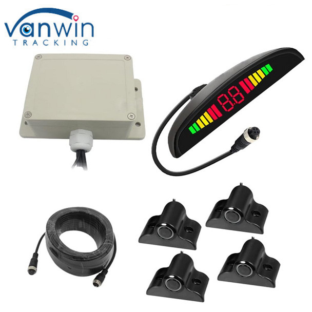 12V-24V Veículos Sistema de radar de apoio reverso com sensores de estacionamento dianteiro/atrás com ecrã LED