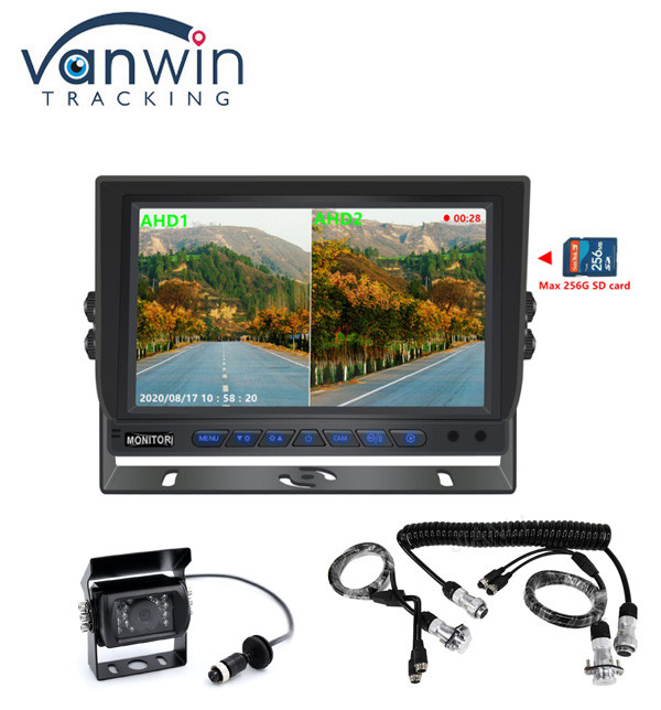 Nova chegada AHD 4CH SD Card 1080P 9inch Quad Monitor All In One DVR para ônibus de caminhão