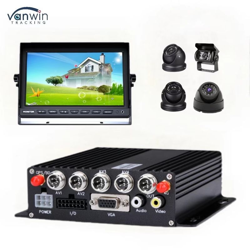 DC 12V 36V H.265 4CH HD 1080P Car Mobile DVR Dash Cam Recorder com transferência sem fio