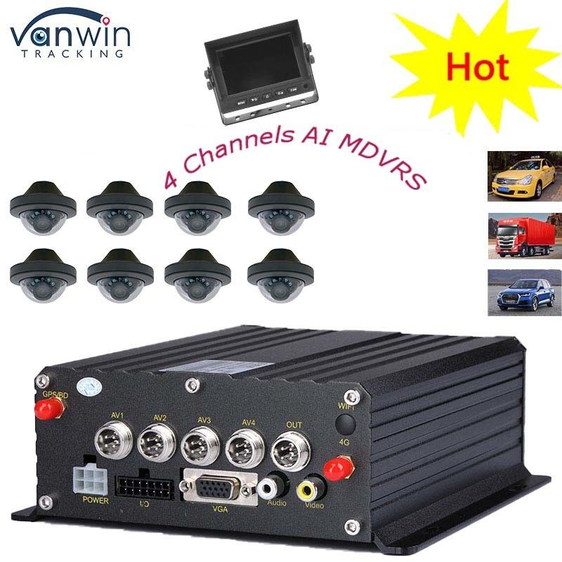 4G GPS WIFI Dual SD Card 4 Channel MDVR 1080P HDD AI DVR para ônibus Carros Floklift