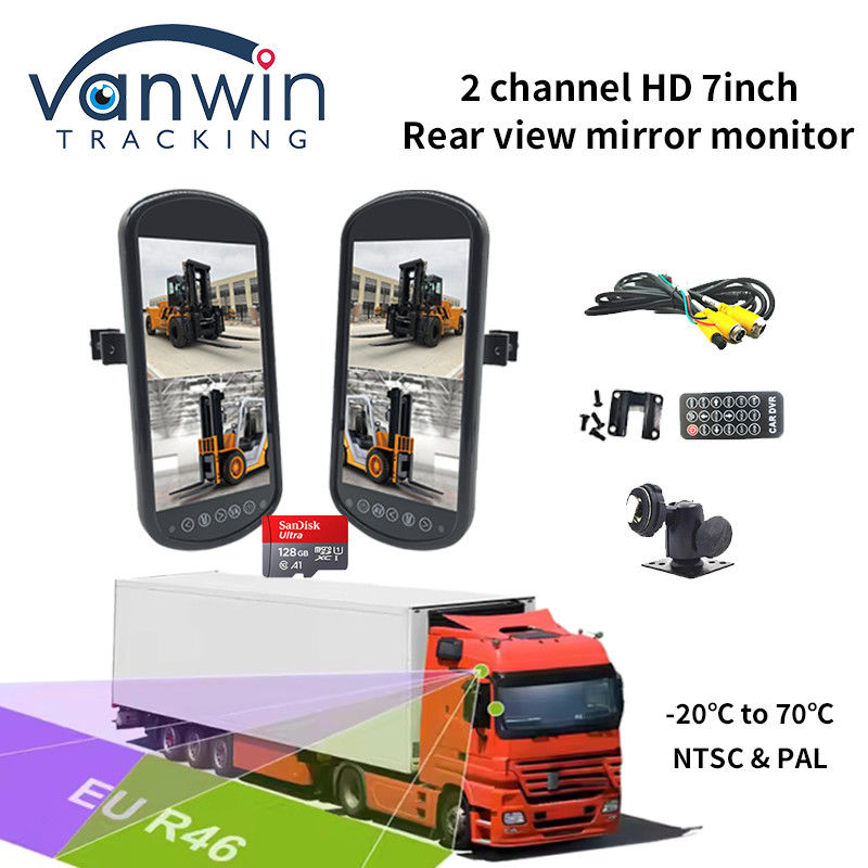 7 polegadas 2 canais HD 1 Way Audio Input Car Monitor Retrovisor Espelho de retrovisor Alto Digital Novo painel