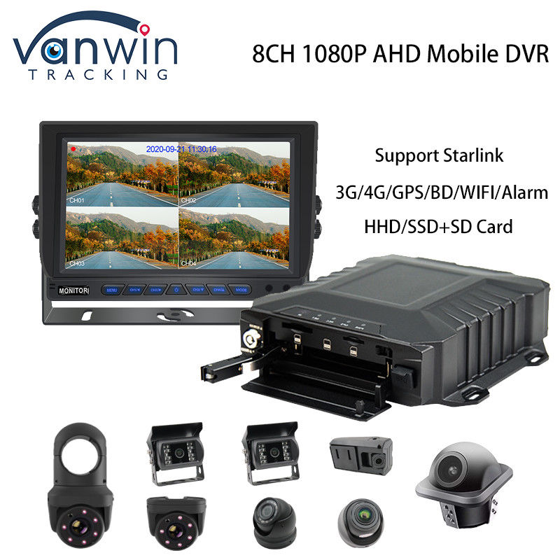 4G Starlink 1080P AHD 8 canais Carros CCTV MDVR GPS 4G WIFI Sistema de câmera DVR móvel