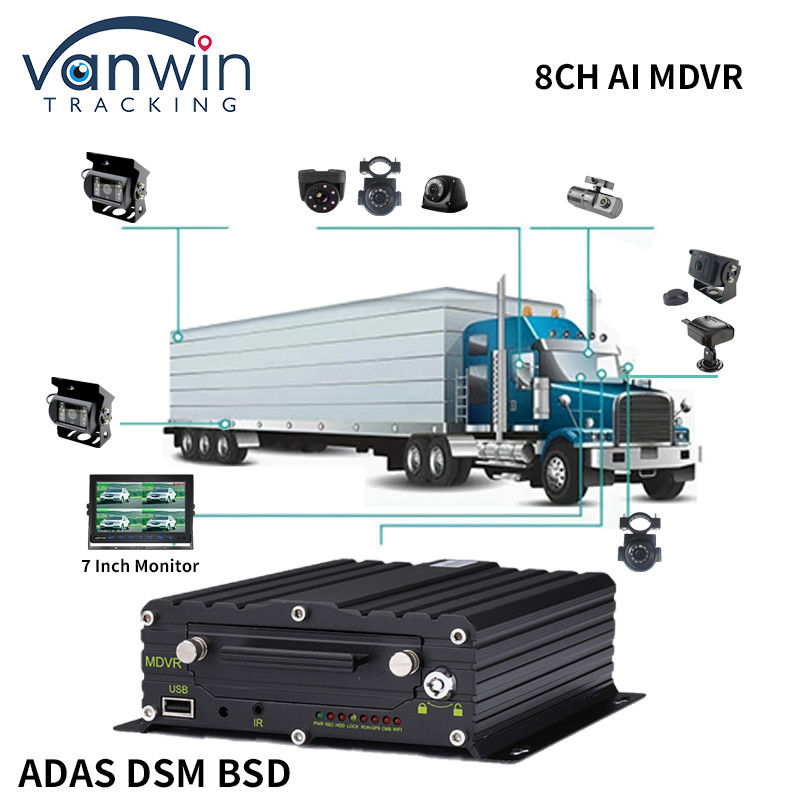 8CH CCTV Recorder Car MDVR AI Safety Early Warning System DVR móvel ADAS DMS BSD