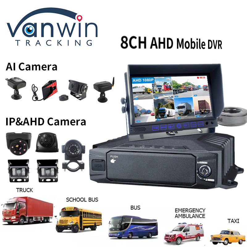 HDD 1080p 8ch DVR móvel 4g GPS WIFI MDVR Kit Sistema de câmera para rastreador de veículos Segurança do carro