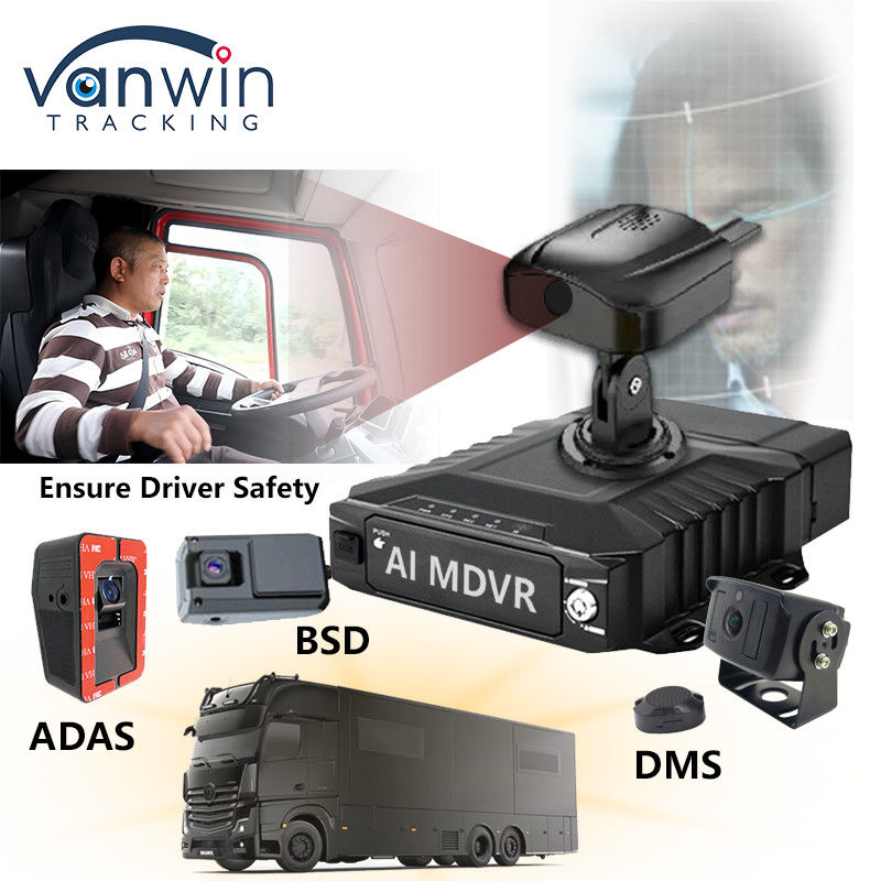 H.265 8CH HDD DVR Móvel Avançado Condução DSM ADAS BSD AI Sistema de Monitoramento de Sensor Pedestre
