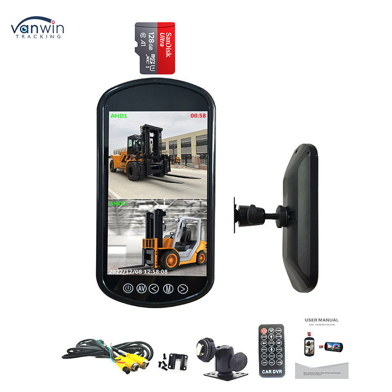 Monitores de retrovisor de 7 polegadas de automóvel caminhão AHD Monitores de tela dividida de quatro vias