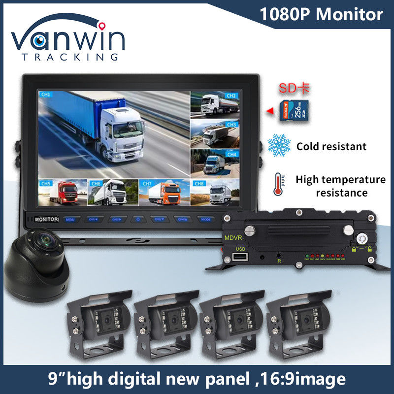 9 polegadas 8 canais AHD Monitor Video 1080P Car LCD IPS Monitor para ônibus caminhão trailer