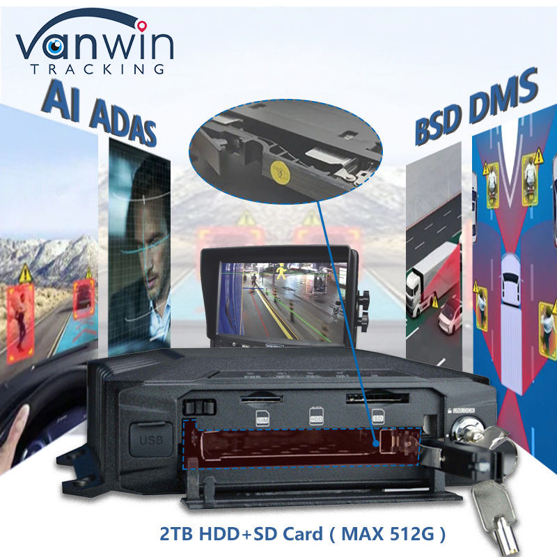 AHD 1080P 8CH 4G GPS DVR móvel com ADAS DSM BSD Algoritmo AI