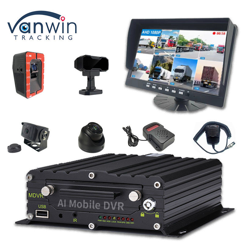 ADAS DMS BSD AI Veículo Frota Câmera Carro Com 8CH WiFi GPS 4G Live View Mobile DVR para Carro