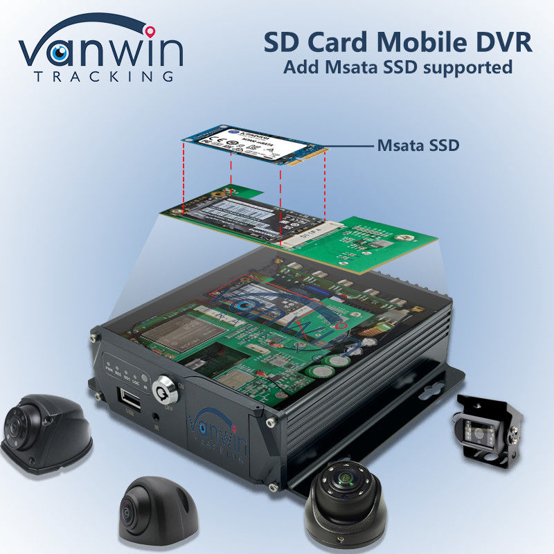 Mini Size Adicionar Msata SSD suportado 4CH DVR móvel 4G Veículo GPS rastreamento MDVR