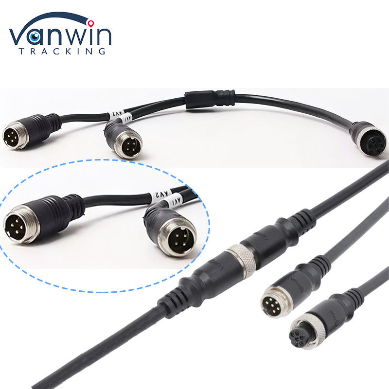 Cable de adaptador de aviação 6 pin feminina para dupla 4P masculina para sistema de segurança do veículo
