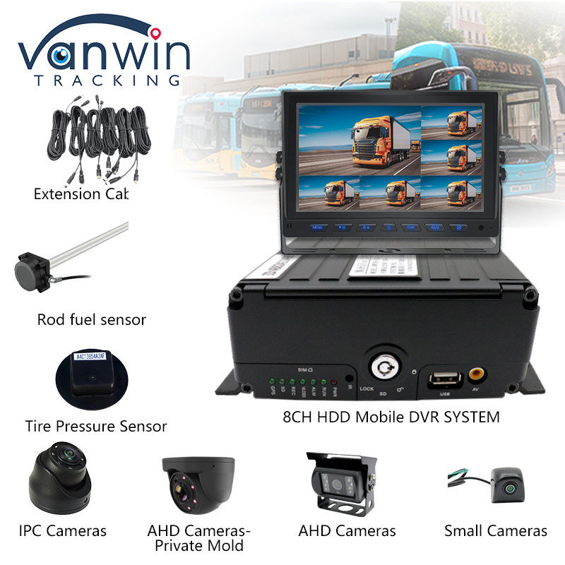Full HD 1080P 8CH DVR móvel H.265 CMSV6 Motorista de ônibus 4G Wifi MDVR Câmera de carro ônibus caminhão