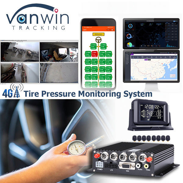 4CH 4G Wireless Real Time Truck MDVR com 6-24 Rodas Sistema de Monitoramento Digital da Pressão dos Pneus
