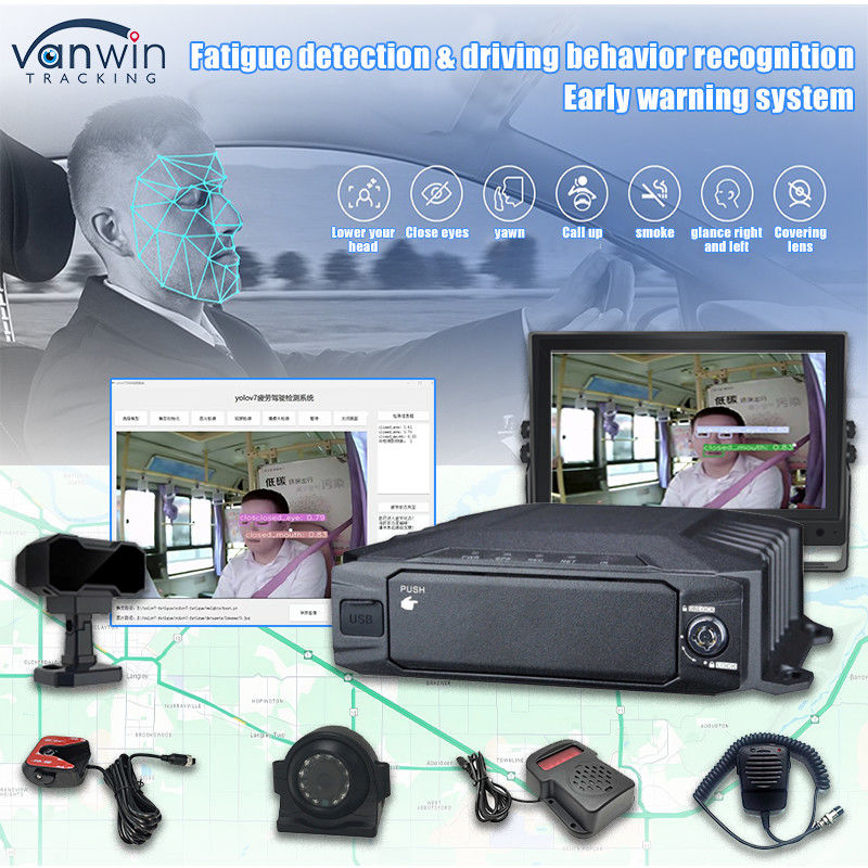 8CH 1080P HDD AI Sistemas de Segurança DVR Móvel Com 4G GPS WIFI ADAS DSM BSD
