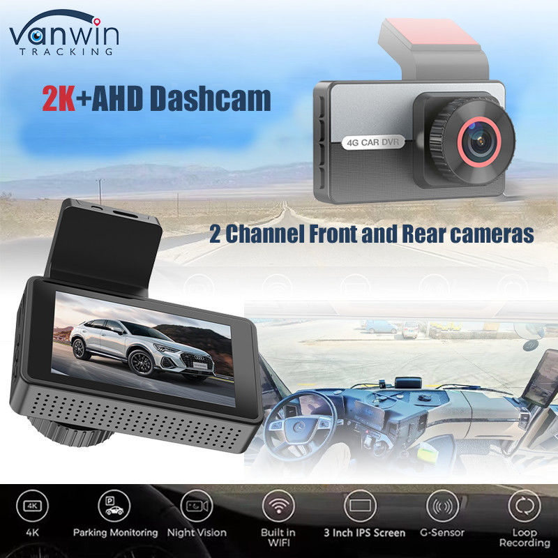 2K 1080P Dual Dash Cam WiFi APP Controle Visão noturna Monitor de estacionamento G-Sensor para carro
