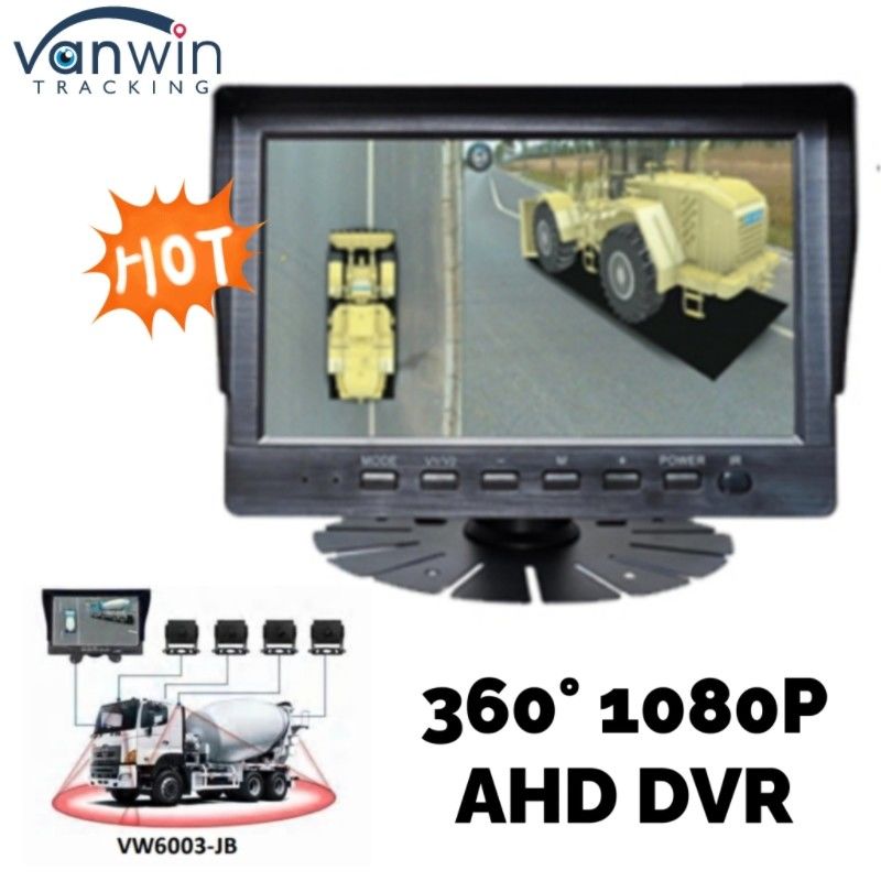 360 graus AHD DVR 7 / 9 / 10,1 polegadas Sistema de gravação de câmera de carro para caminhões ônibus