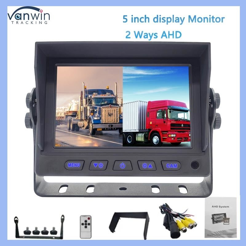Monitor GPS de carro de 5 polegadas HD AHD Digital TFT LCD Sistema de monitoramento automático pequeno IPS Retrovisor