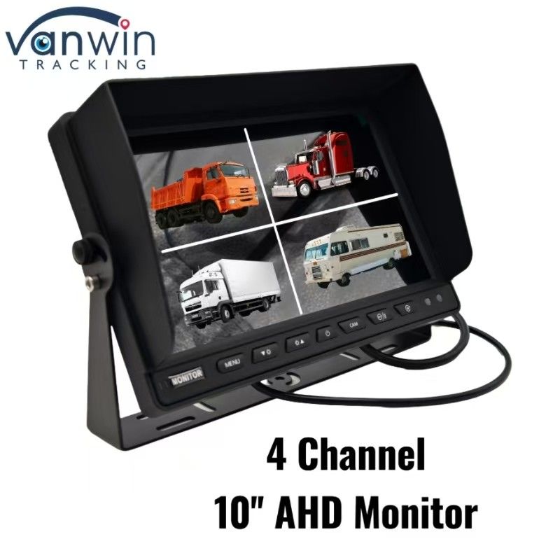Negro de alta definição 4 canais monitor de carro 7 "9" 10 " Tamanho opcional para uma variedade de veículos Sistema PAL / NTSC