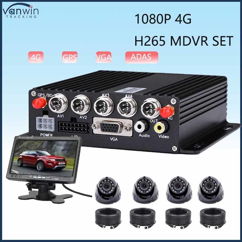 4CH MDVR ADAS com GPS 4G Wi-fi HDD Opcional Truck de Monitorização de Tempo