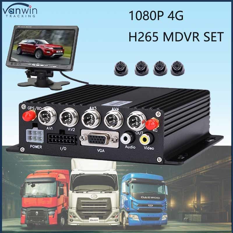 HD 1080P AI BSD ADAS DMS Kit Ônibus caminhões 4G WiFi 4 canais SD Sistemas de DVR móvel Veículo CAR Black Box