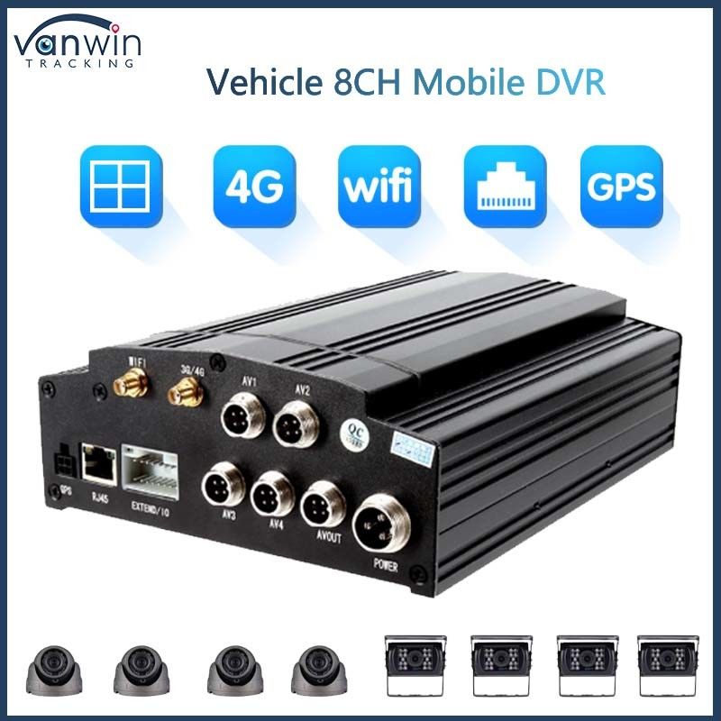 8 canais DVR móvel 1080P 4G GPS WIFI HDD Card DVR Full HD Câmeras de carro para ônibus da cidade