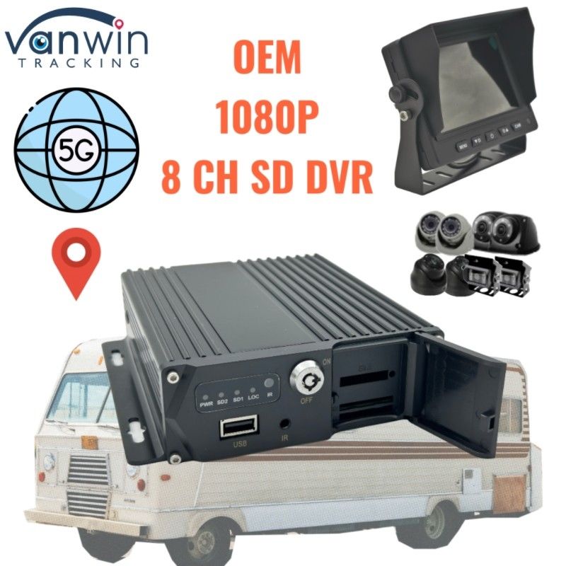 Cartão SD de 8 canais MDVR 5G GPS Vehicle Tracker 1080P Recorder de vídeo para caminhão ônibus Suporte de van Serviço OEM