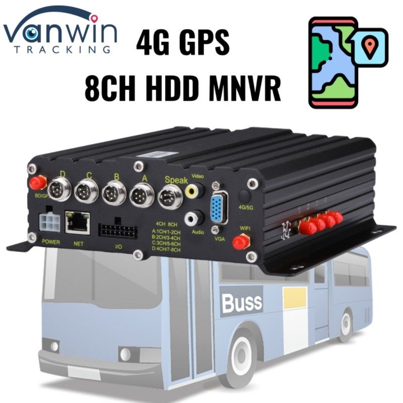 OEM HDD MNVR de 8 canais Gravador de vídeo de segurança de veículos para frota de caminhões e autocarros