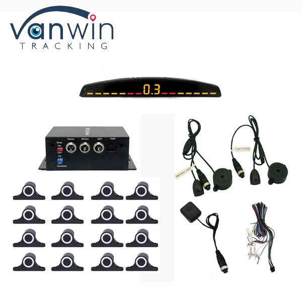 Auto Parktronic Sensor de estacionamento LED com 16 sensores Reverso de reserva Monitor de estacionamento de carro Detector de sistema de luz de fundo
