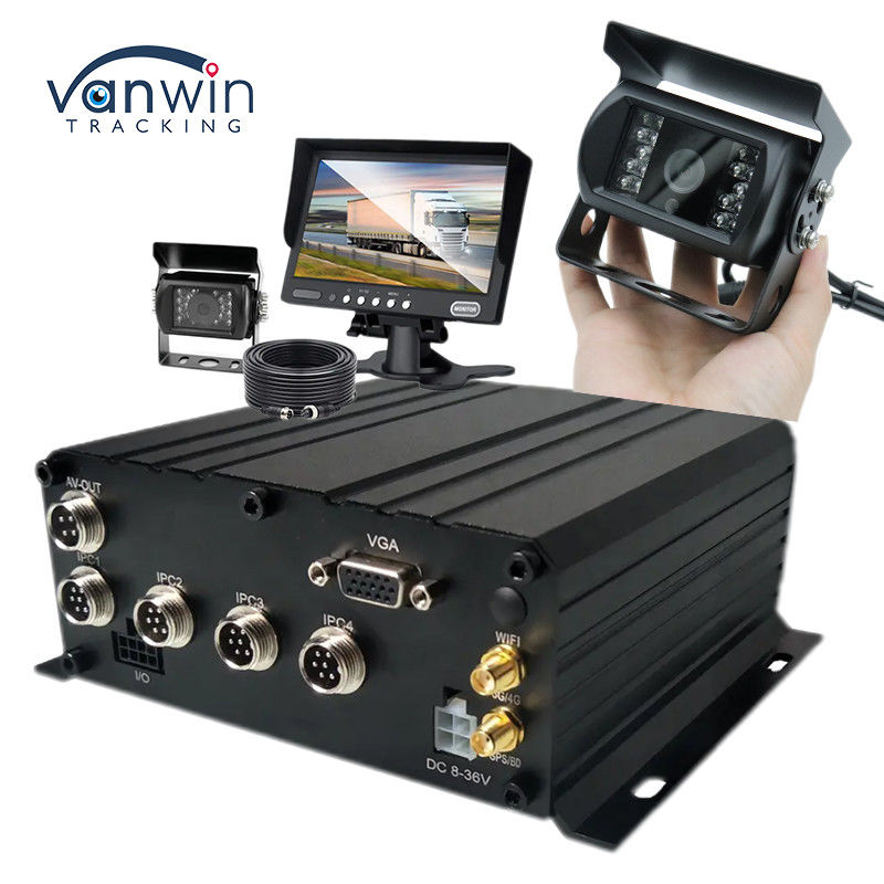 Sistema de vigilância móvel em veículo 4CH AHD 1080P com armazenamento HDD e ecrã de monitoramento HD