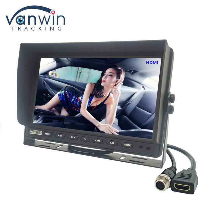 Monitores de TV de carro de 7 polegadas de alta resolução 1024x600 com conector HDMI para MDVR