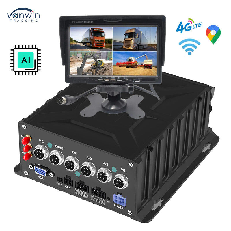 4CH 1080P Monitoramento de veículos Câmera de backup reversa AI MDVR Sistema de rastreador de GPS do veículo